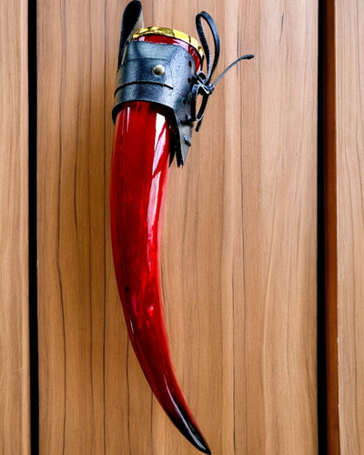 Tasse en corne de guerrier - Rouge - personnalisable avec gravure