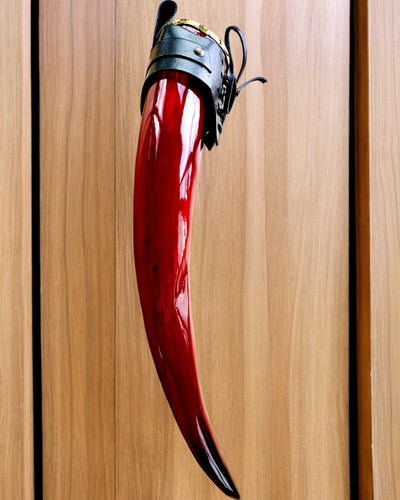 Tasse en corne de guerrier - Rouge - personnalisable avec gravure