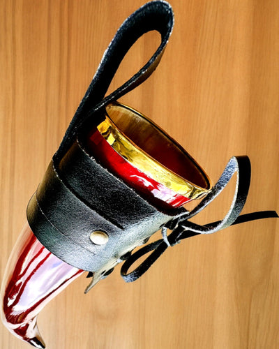 Tasse en corne de guerrier - Rouge - personnalisable avec gravure