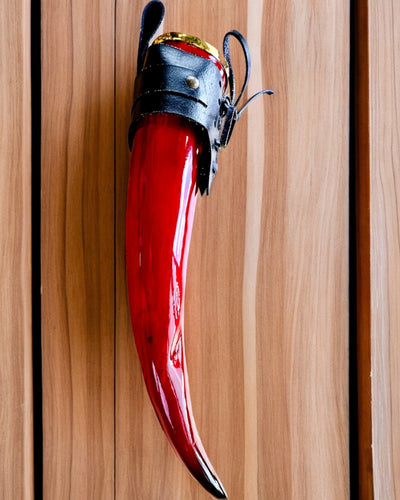 Tasse en corne de guerrier - Rouge - personnalisable avec gravure