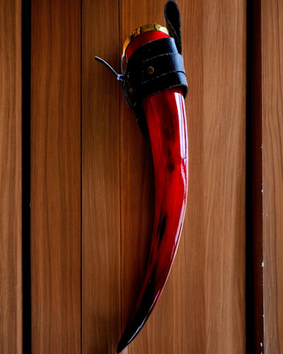 Tasse en corne de guerrier - Rouge - personnalisable avec gravure