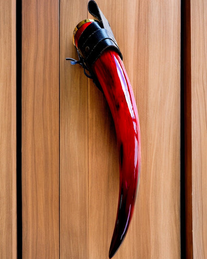 Warrior's Horn Mug - Red - with Customizable Engraving
