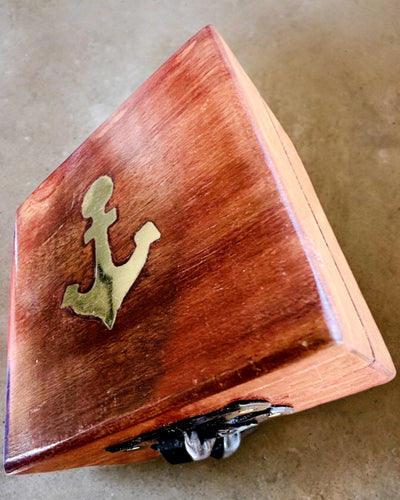 Boîte en bois pour boussole compacte "Maritime" - possibilité de personnalisation par gravure