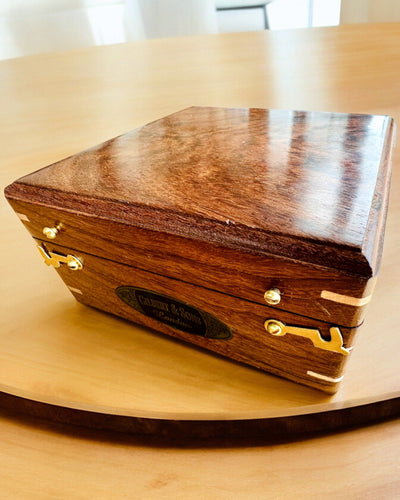 Grote Houten Doos voor Kompas "Gilbert & Sons" met Gravure Optie