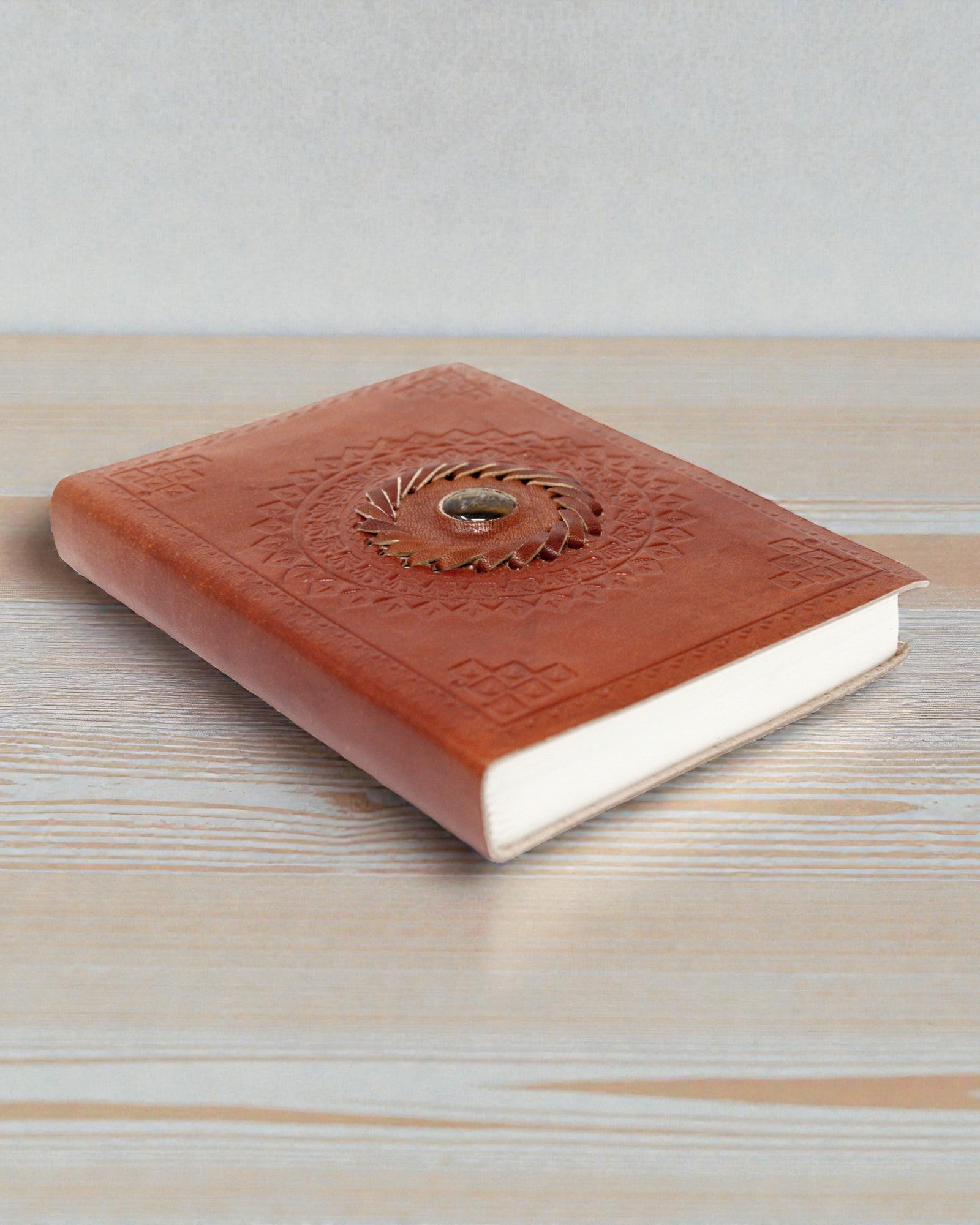 Aureum Vision – Carnet en cuir avec œil-de-tigre