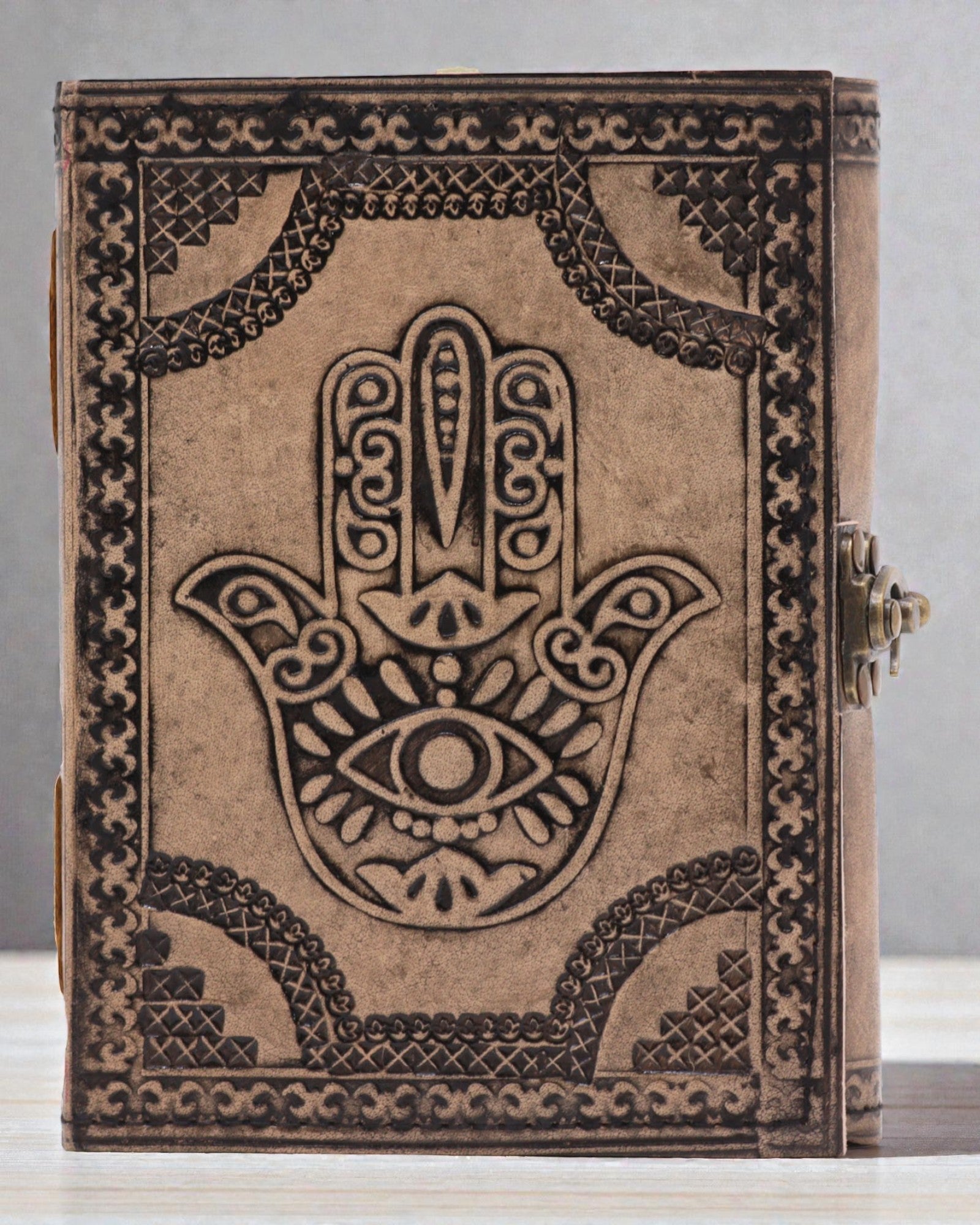 Hamsa - Carnet ésotérique - Gris ancien - 200 pages - Bord cousu - 17.5x12.5x3cm