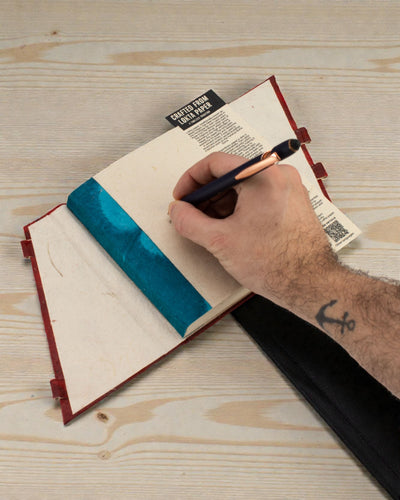 Gemiddeld Notitieboekje Lokta Gedurfde Bloemen – Robijnrood (45 bladen, 15 x 12 cm)