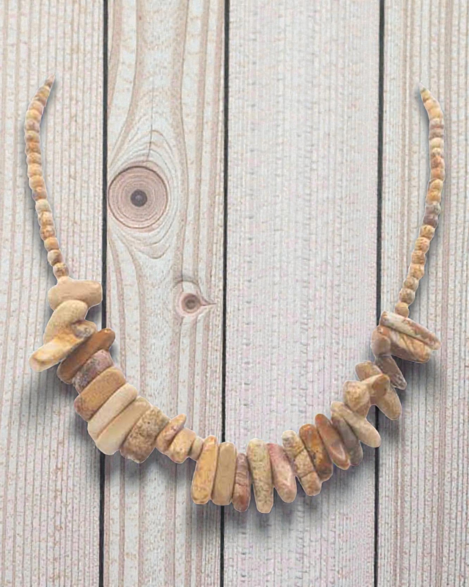 Récit terrestre – Collier de longues pierres en jaspe paysage