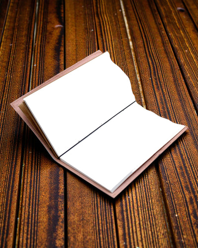 Carnet en cuir fait main - Voyagez autour du monde - Marron (80 pages)