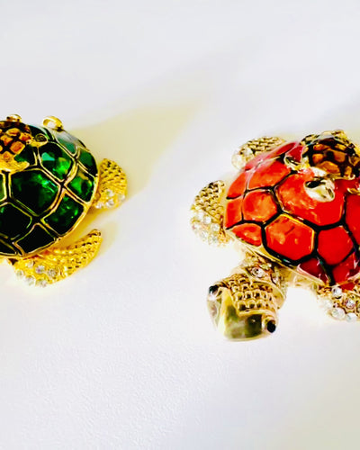 "Żółwiowa Rodzinka" Box - orange color, personalized with engraving