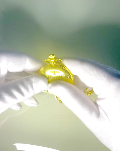 Goldfarbene Retro-Taschenuhr mit Gravurmöglichkeit