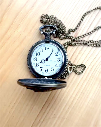 Montre de poche "Lokomotywa Czasu" avec gravure, pour cadeau, motif de train