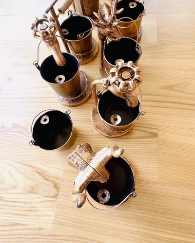 Stylish Metal Ashtray "Rustic Charm" 19-23 cm in height, 8 variants to choose from, engraving upon request