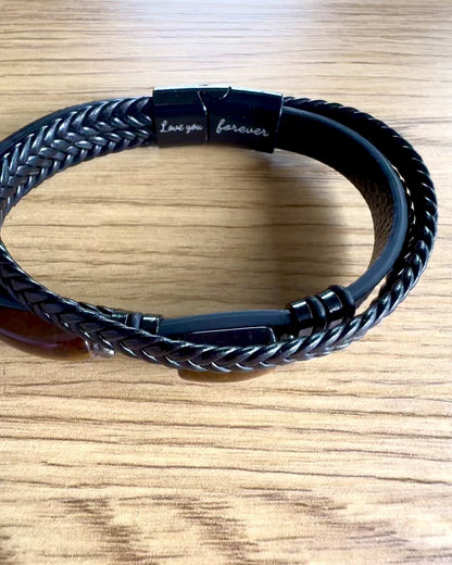 Men's Bracelet Magnetic Love – leather with the option of personalization with engraving as a gift