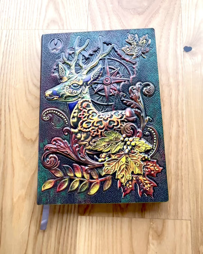 Forest Deer – Deer-Themed Notebook, A5 - personalization with engraving for a gift