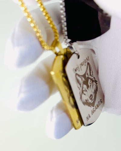 Collier avec Dog Tag "Trois Nuances de Style" - Plaque d'identité - Élégant Pendentif en Acier Inoxydable avec Option de Gravure