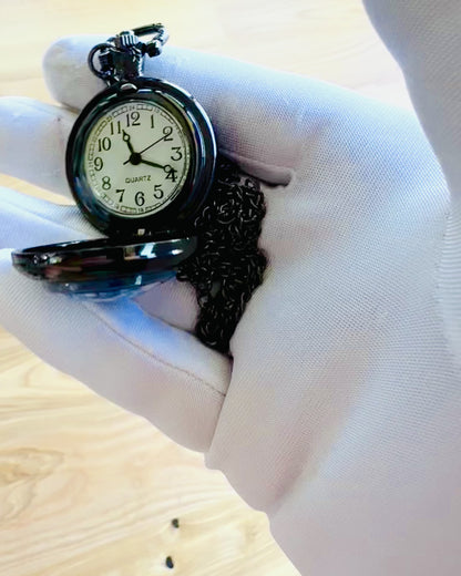 "Starry Cat" Pocket Watch with Engraving Option, 2 Color Variants Available