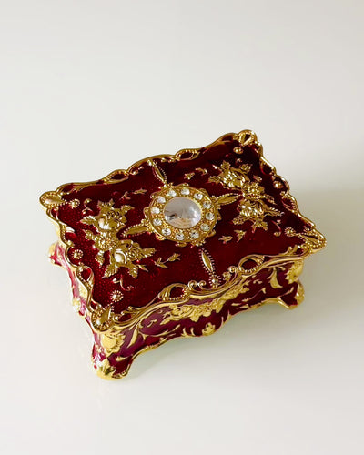 Boîte à Bijoux, Organisateur de Bijoux au Style Vintage – Coffret Métallique aux Éléments Décoratifs