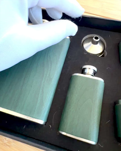 Set of flasks with glasses "Forest Spirit", personalized gift with engraving