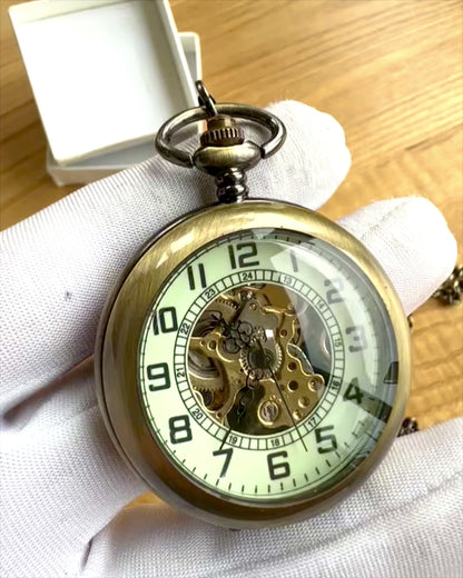 Montre de Poche Classique "Oldtimer" - élégance rétro stylée, possibilité de personnalisation avec gravure pour cadeau