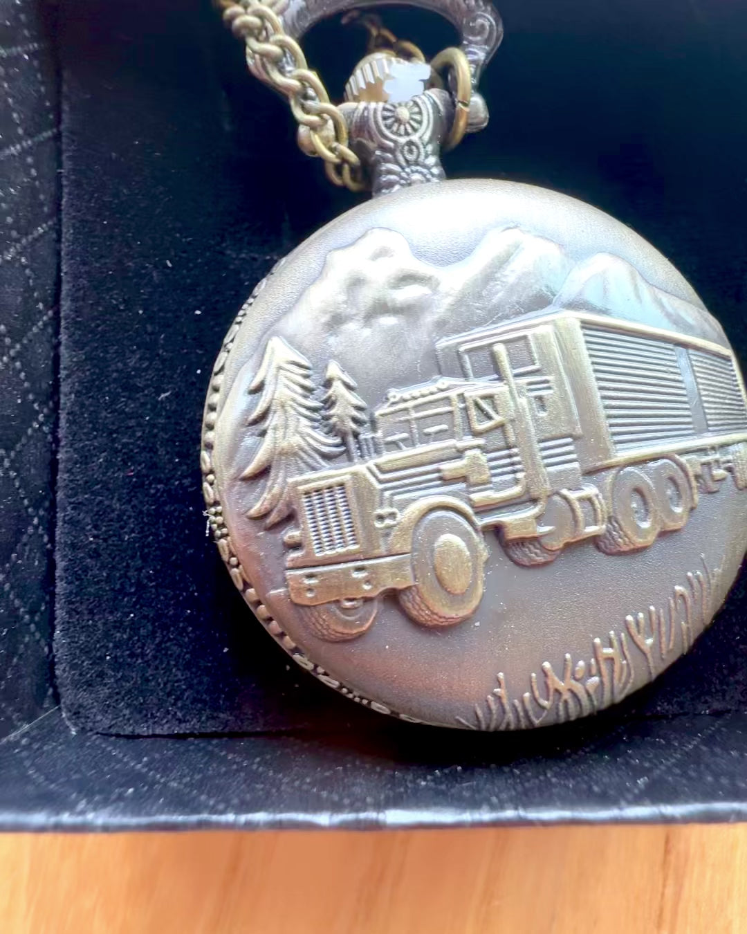 Montre de Poche « Road King » – avec motif de Camion, avec gravure, pour cadeau