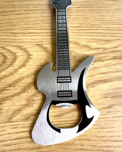 Ouvre-bouteille Guitare Rock'n'Open, 2 variantes, personnalisation par gravure pour cadeau