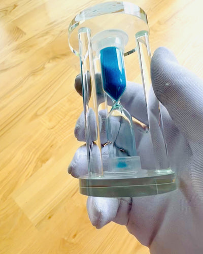 Sablier « Blue Elegance », 10 cm de hauteur, mesure 10 minutes de temps
