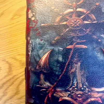 Retro-Maritim-Ledernotizbuch 200 Seiten mit Gravur-Personalisierung, ideal als Geschenk für Künstler und Reisende, aus natürlichem Ziegenleder, Vintage-Farbe, Maße 18 x 13 cm