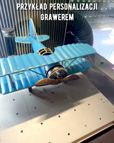 Metal model of the Blue Baron airplane – retro, as a gift, with engraving option