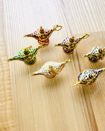 Mała 4 cm Magiczna Lampa Aladyna, brelok, 6 wariantów kolorystycznych - Zaczarowane Wspomnienia, personalizacja grawerem