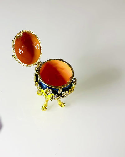 Boîte à Bijoux 'Œuf Impérial' Fabergé – Style Vintage, Contenant Décoratif pour Accessoires