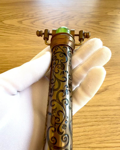 Vintage-Kaleidoskop „Emerald Dreams“, 15 cm – handgefertigt, mit Personalisierung durch Gravur als Geschenk