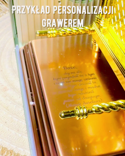 Vergulde Replika van de Ark des Verbonds – Decoratief Ark Standbeeld van Koper in XL Formaat 28x15.6x20 cm