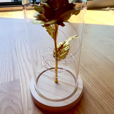 LED-Nachtlampe Rose mit personalisierbarer Gravur, romantisches Geschenk, Höhe 21,5 cm, sanftes Licht, ideale Dekoration fürs Schlafzimmer  