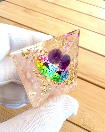 Orgonite Energy Pyramid "Harmony of Light" - Crystal, as a gift