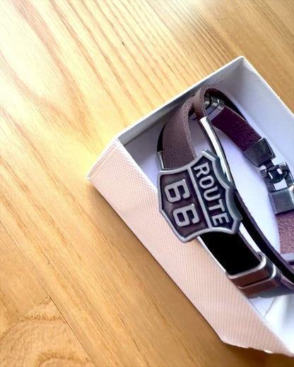 Reisearmband Route 66 - Möglichkeit zur Personalisierung mit Gravur