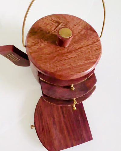 Retro Houten "Theedoos" met Gravure Optie