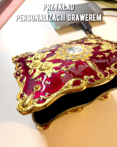 Boîte à Bijoux, Organisateur de Bijoux au Style Vintage – Coffret Métallique aux Éléments Décoratifs