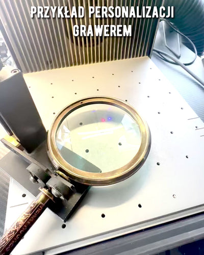 Messing Vergrootglas Navigator 1941 met Leren Etui – Handgemaakt, Premium, mogelijkheid tot personalisatie als cadeau