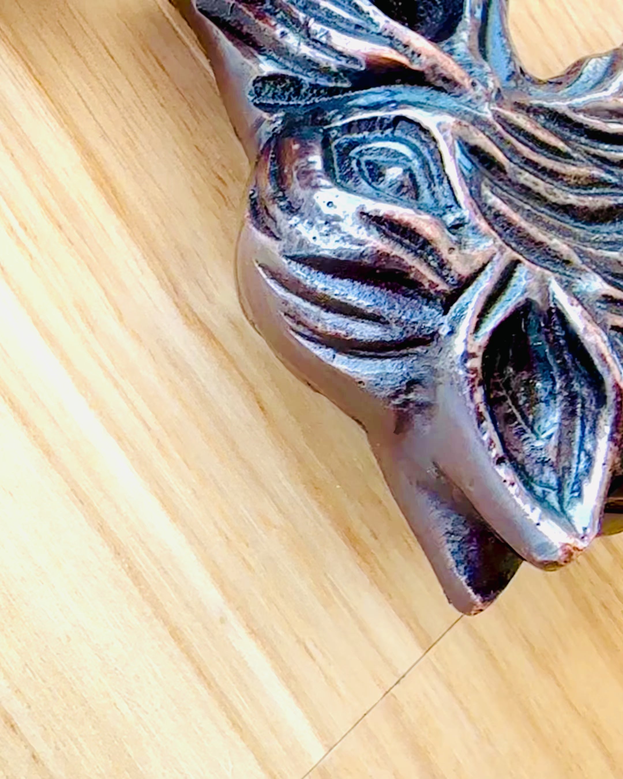 Walking Cane 'Wolf' - Indian Mango Wood with Engraving Option, brown with golden embellishments