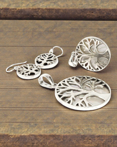 Silver Tree of Life Pendant 30 mm – Mother of Pearl Pure Light