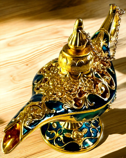 Kleine Handgemaakte Aladdin Lamp - Metalen Kunsthandwerk voor Huisdecoratie, gravure